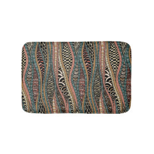 Abstract pattern in ethnic style bath mat