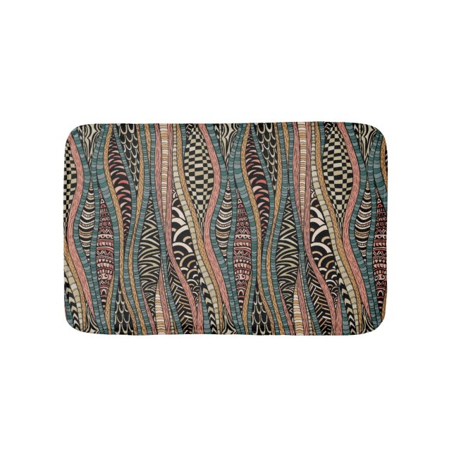 Abstract pattern in ethnic style bath mat (Front)