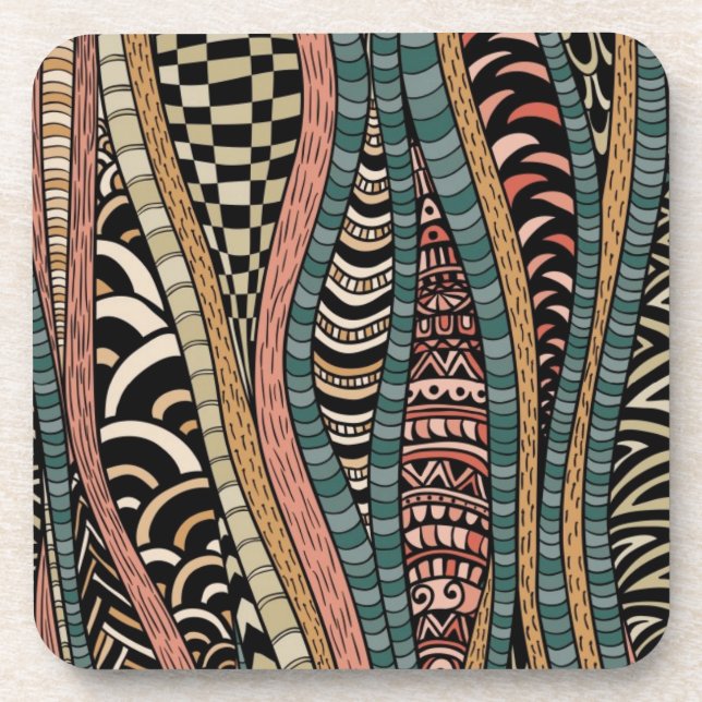 Abstract pattern in ethnic style coaster (Front)