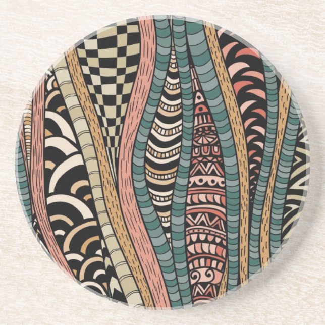 Abstract pattern in ethnic style coaster (Front)