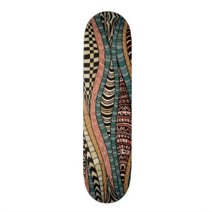Abstract pattern in ethnic style skateboard