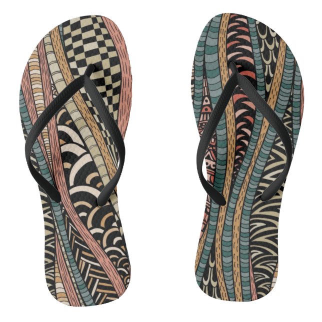 Abstract pattern in ethnic style thongs (Footbed)