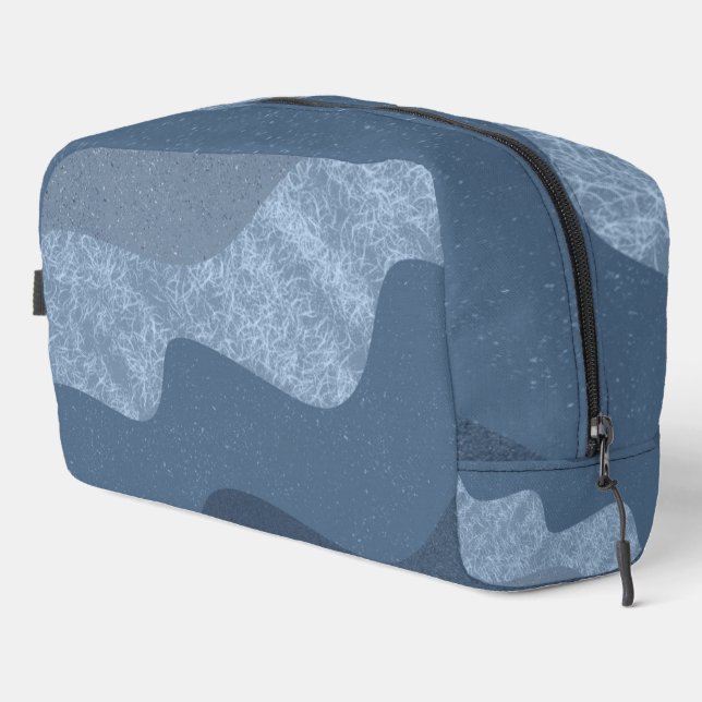 Abstract Pattern in Shades of Blue Dopp Kit (Right Corner)
