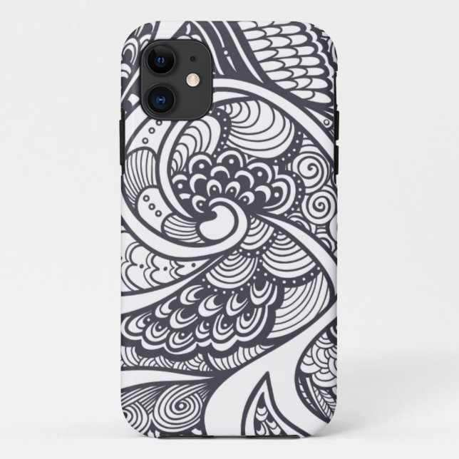 Abstract Pattern In Zen-Doodle Style Case-Mate iPhone Case (Back)
