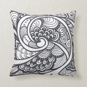 Abstract Pattern In Zen-Doodle Style Cushion