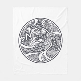 Abstract Pattern In Zen-Doodle Style Fleece Blanket