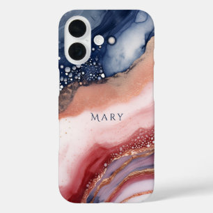 Abstract pattern iPhone case. Custom Name. 16 Case