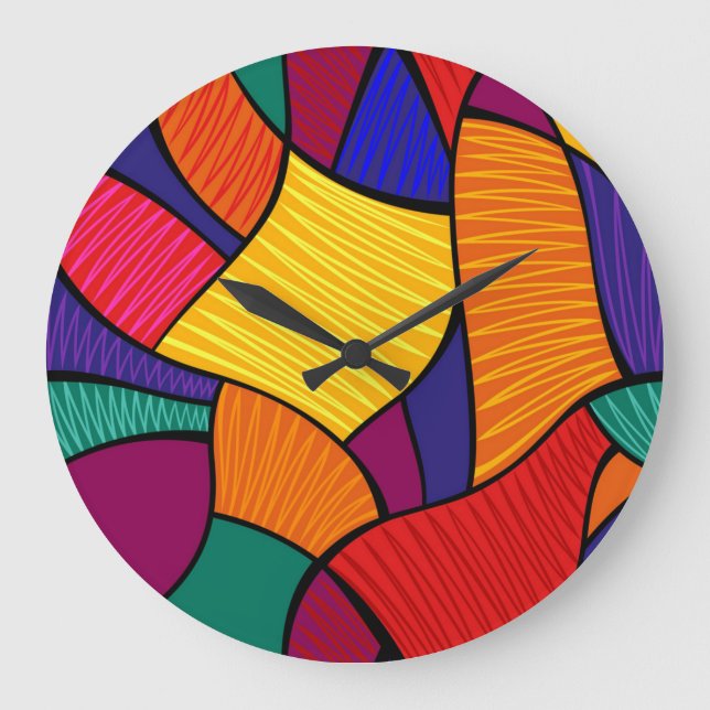 Abstract pattern large clock (Front)