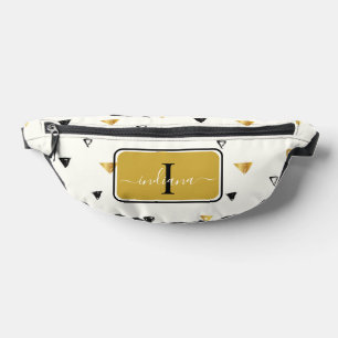 Abstract Pattern Monogram Script Modern Custom Bum Bags