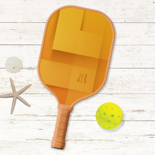 Abstract Pattern Monogrammed Initials Orange Pro Pickleball Paddle