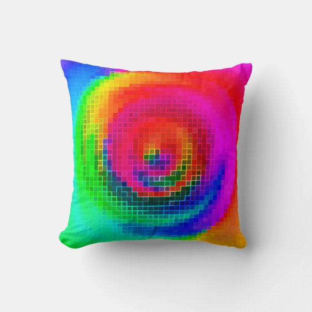 abstract pattern, multicolored geometric wallpaper cushion (Front)