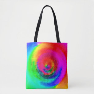 abstract pattern, multicolored geometric wallpaper tote bag