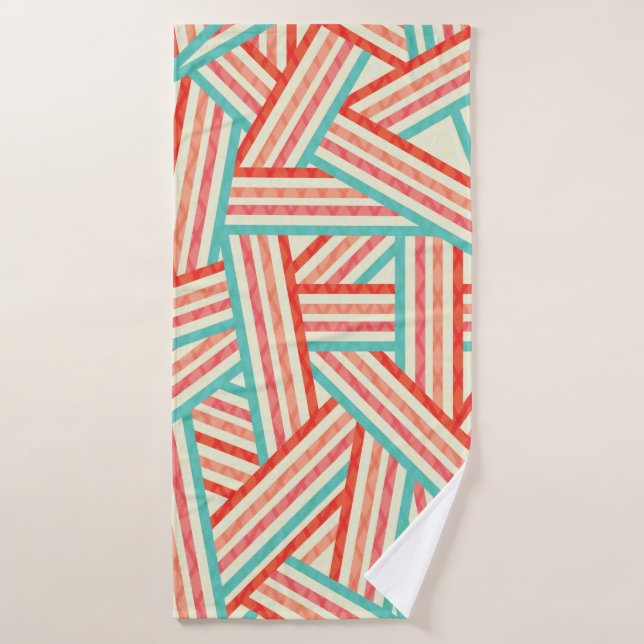 Abstract pattern of coloured stripes bath towel (Bath Towel)