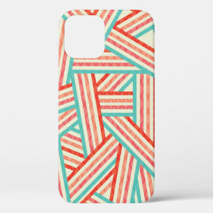 Abstract pattern of coloured stripes iPhone 12 case