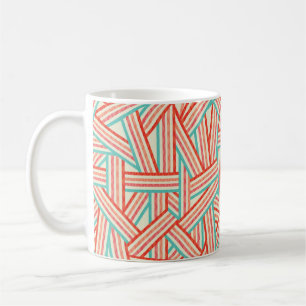 Abstract pattern of coloured stripes coffee mug
