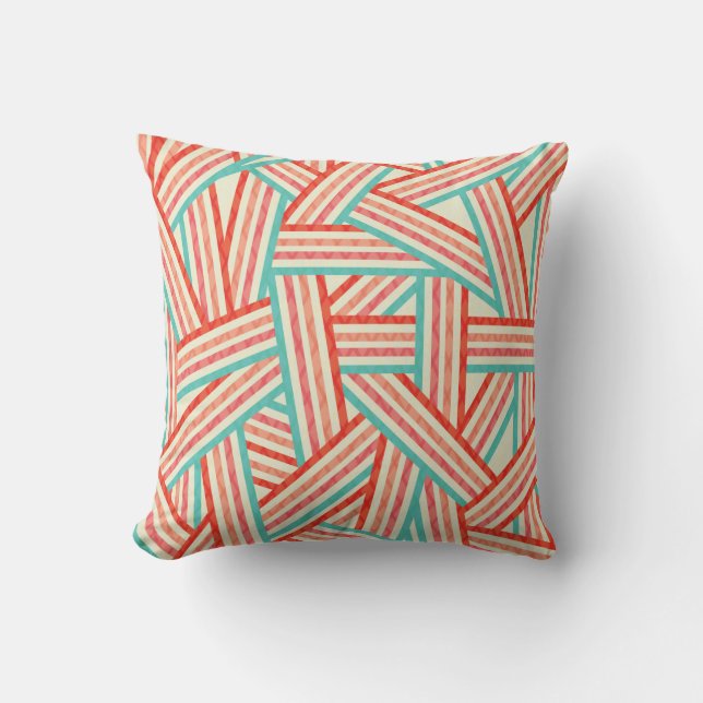 Abstract pattern of coloured stripes cushion (Front)