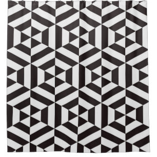 Abstract pattern of geometric hexagon seamless pat shower curtain