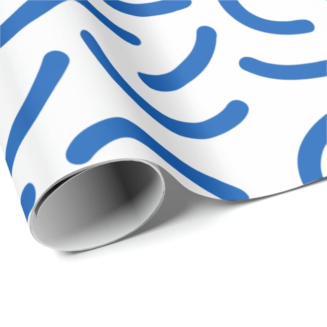 Abstract pattern of thick, wavy blue lines wrapping paper (Creator Uploaded)
