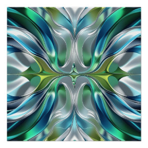 Abstract pattern of water waves poster