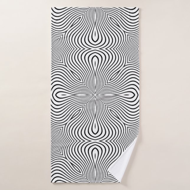 Abstract pattern of wavy stripes or rippled 3D rel Bath Towel (Bath Towel)