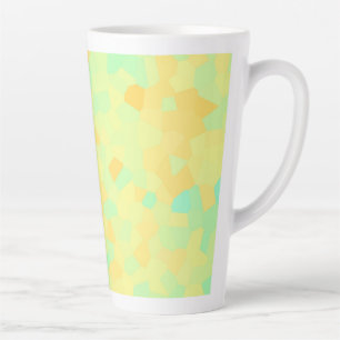 Abstract pattern of yellow and green shapes latte mug
