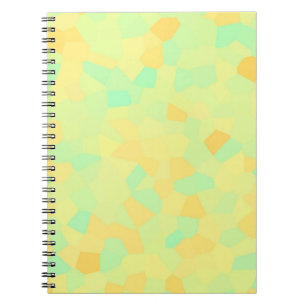 Abstract pattern of yellow and green shapes notebook