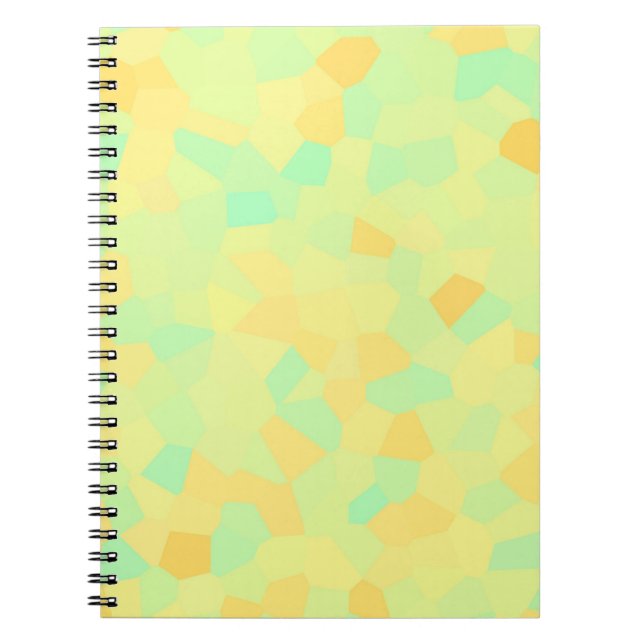Abstract pattern of yellow and green shapes notebook (Front)
