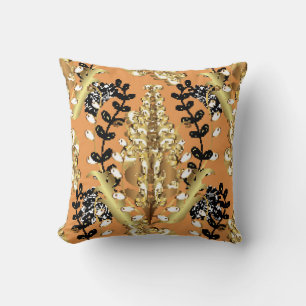 abstract pattern on orange yellow background with cushion