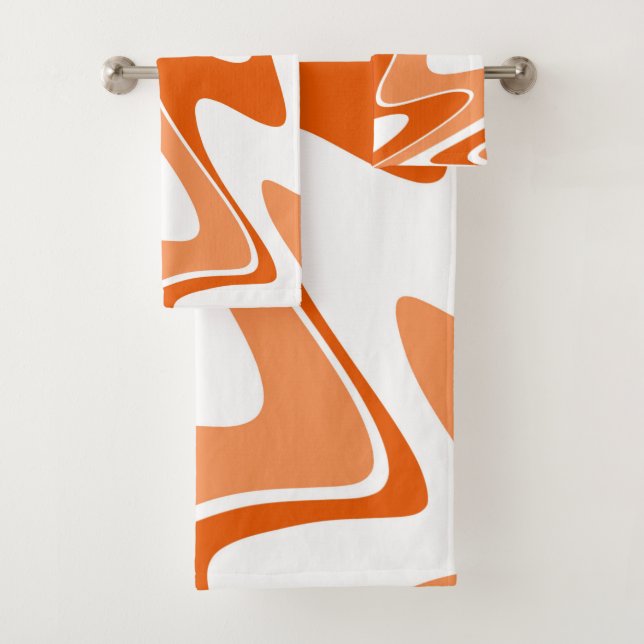 Abstract pattern - orange bath towel set (Insitu)