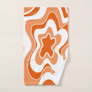 Abstract pattern - orange  hand towel