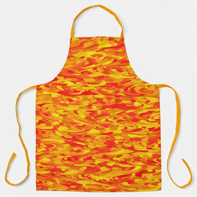 Abstract Pattern Orange Red Yellow Apron (Front)