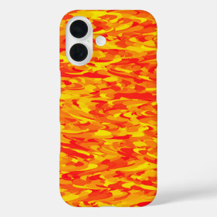 Abstract Pattern Orange Red Yellow iPhone 16 Case