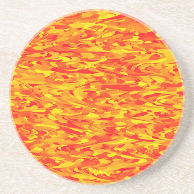 Abstract Pattern Orange Red Yellow Coaster (Front)