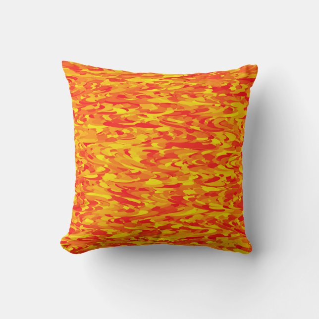 Abstract Pattern Orange Red Yellow Cushion (Front)