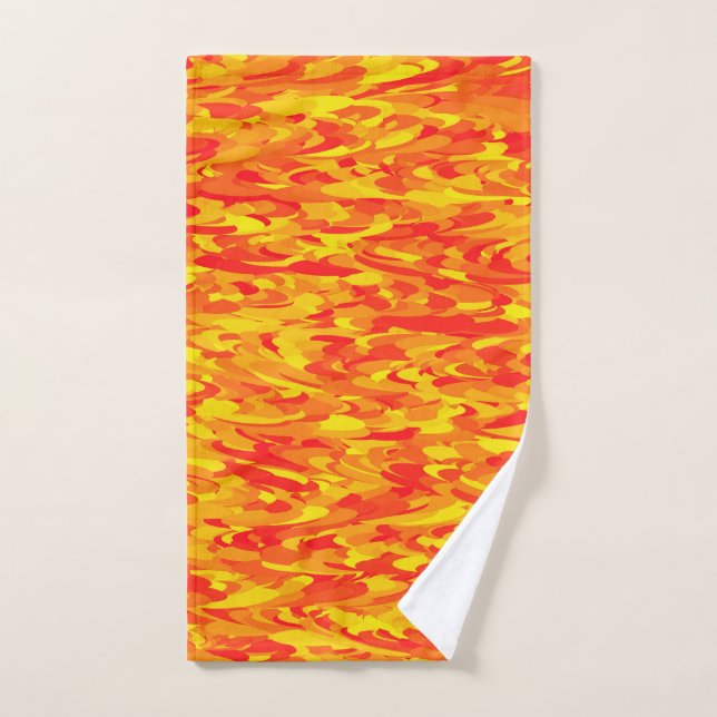 Abstract Pattern Orange Red Yellow Hand Towel (Hand Towel)