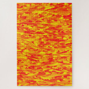 Abstract Pattern Orange Red Yellow Jigsaw Puzzle