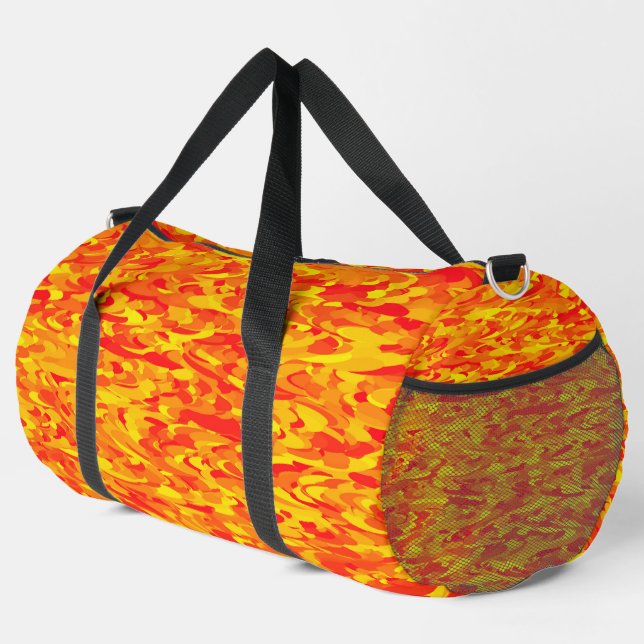 Abstract Pattern Orange Red Yellow Larg Duffel Bag (Right Corner)
