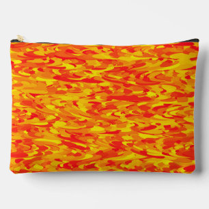 Abstract Pattern Orange Red Yellow Large Accessory Pouch