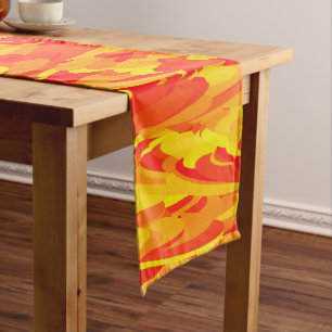 Abstract Pattern Orange Red Yellow Long Table Runner