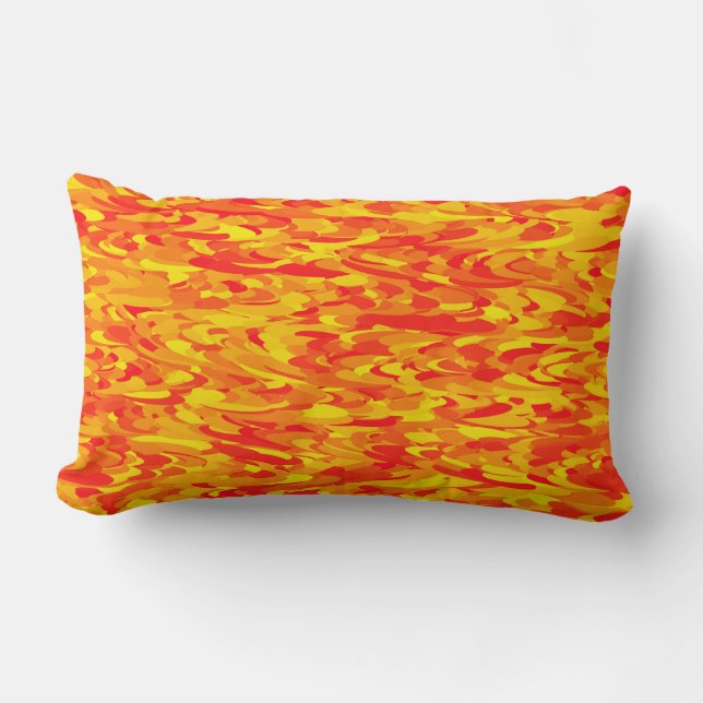 Abstract Pattern Orange Red Yellow Lumbar Cushion (Front)