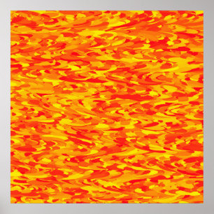 Abstract Pattern Orange Red Yellow Poster