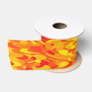 Abstract Pattern Orange Red Yellow Satin Ribbon