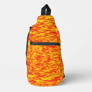 Abstract Pattern Orange Red Yellow Sling Bag