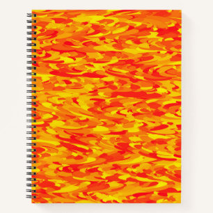 Abstract Pattern Orange Red Yellow Spiral Notebook