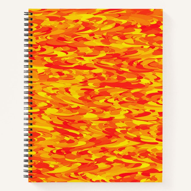 Abstract Pattern Orange Red Yellow Spiral Notebook (Front)
