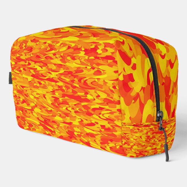 Abstract Pattern Orange Red Yellow Toiletry Bag (Right Corner)