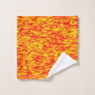 Abstract Pattern Orange Red Yellow Wash Cloth