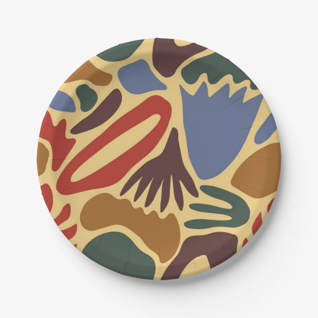 Abstract pattern paper plate (Front)