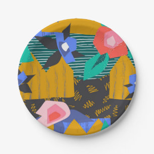 Abstract pattern paper plate