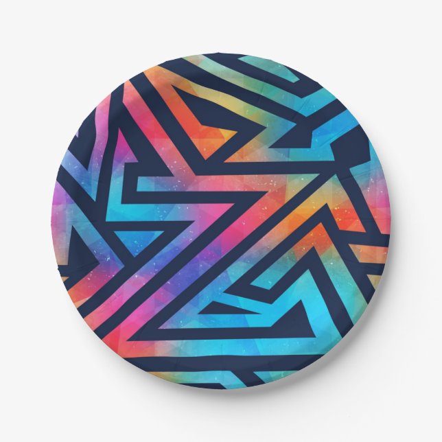 Abstract pattern paper plate (Front)